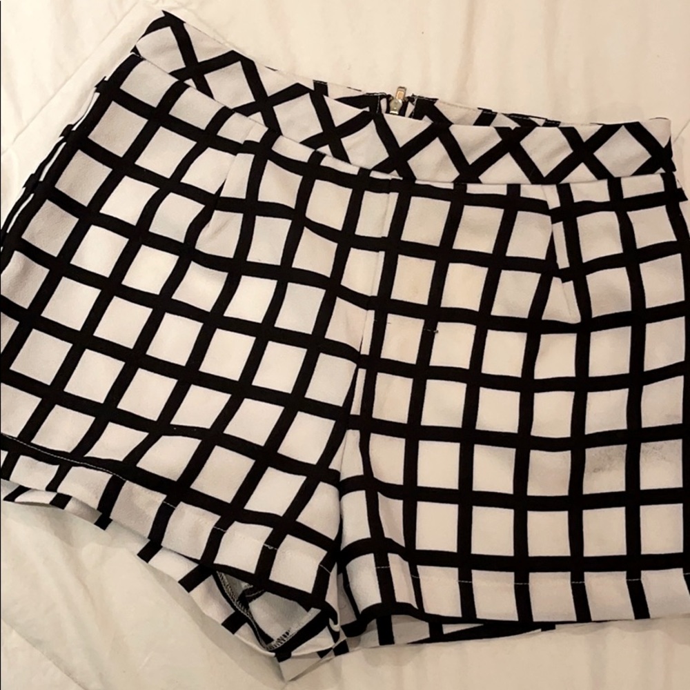 Black and white shorts